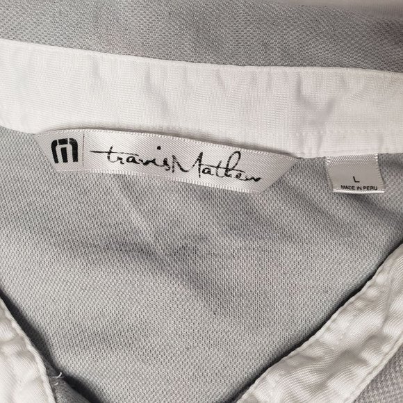 Travis Mathew White & Grey Short Sleeve Golf Polo - Picture 4 of 5